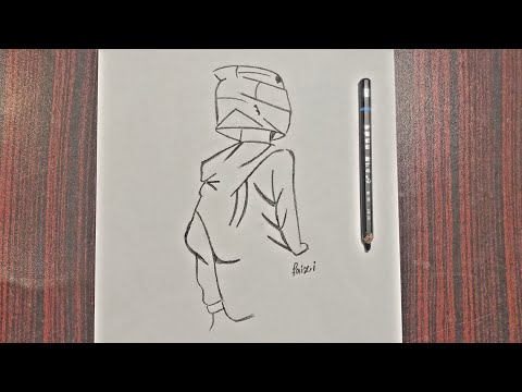 How to draw cute rider with helmet || Easy Rider drawing #Drawing #rider #Cute