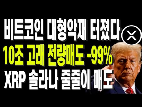 비트코인 대형악재 터졌다 10조 고래 전량매도 -99% XRP 솔라나 줄줄이 매도