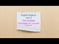Strategies for Text Analysis in the English Regents Exam