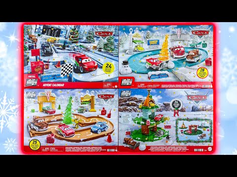 Unboxing Disney Pixar Cars Mini Racers Advent Calendars with Surprise Toys Inside!