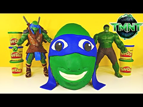 Giant TMNT Surprise Egg Play Doh LEONARDO Teenage Mutant Ninja Turtles