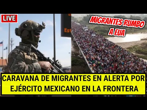 CARAVANA DE MIGRANTES centroamericanos preocupados por aumento de seguridad en México