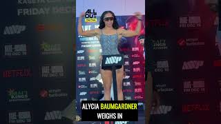 Alycia Baumgardner weighs in for fight on #jakejoshua undercard #boxing