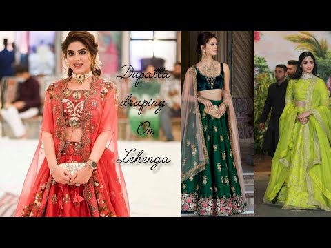 How to style dupatta with lehenga// Easy lehenga dupatta draping style