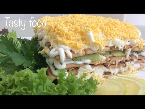 Закусочный Торт - Салат с Тунцом и Авокадо!