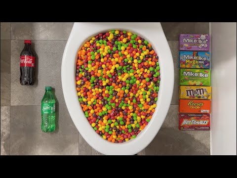 Will it Flush? Coca Cola, Fanta, Mirinda Balloons, Skittles, M&M's, Chips Ahoy, Candy, Chocolate