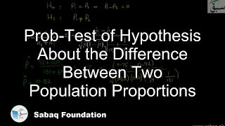 Prob-Test of Hypothesis About the Difference Between Two Population Proportions