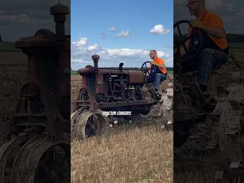Plowing with steel wheel tractor! #tractorvideo #farmmachinery