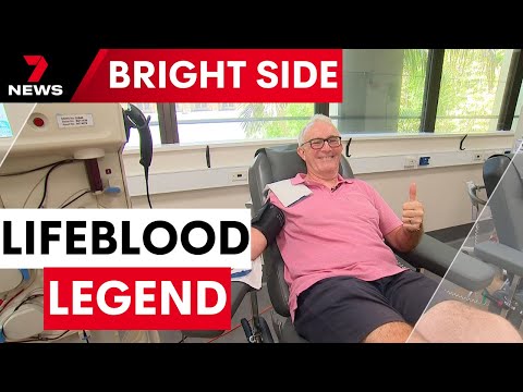 Lifeblood legend Mark Robinson reaches 726 blood donations | 7NEWS