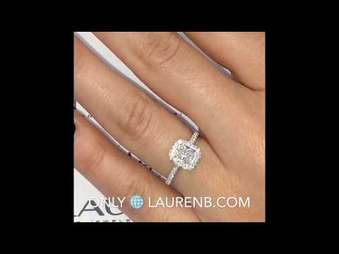 0.60 ct Radiant Cut Diamond Halo Engagement Ring