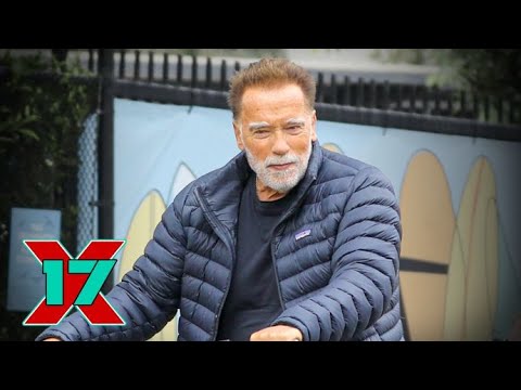Arnold Schwarzenegger Bikes to Gold's Gym for Weekend Workout at 77
