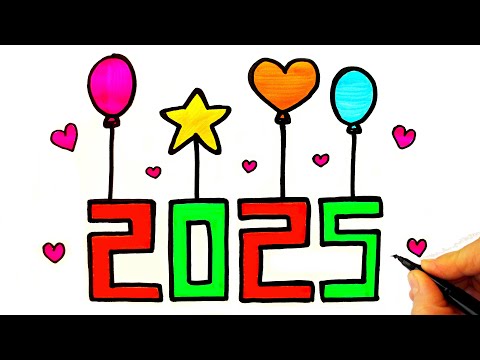 Yeni Yıl Resmi Çizimi ✨Yılbaşı Resmi Çizimi - New year Drawing 2025 | Happy New year drawing #2025