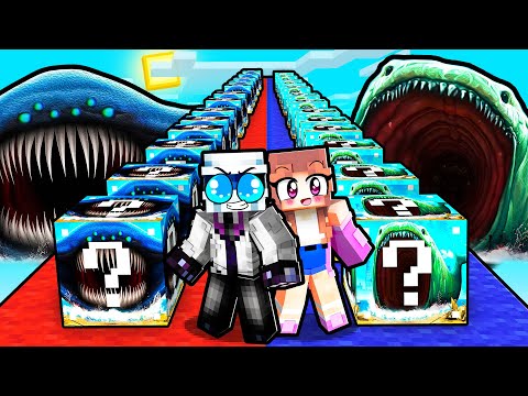 DESAFÍO DE LUCKY BLOCK de GRAN MAJA vs EL BLOOP 😱 CARRERA de LUCKY BLOCK en MINECRAFT