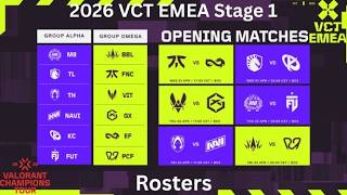 2026 VCT EMEA Stage 1 Rosters