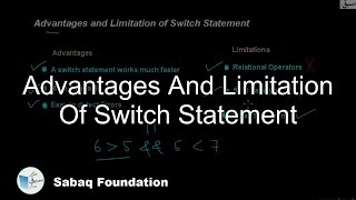 Advantages and Limitation of Switch Statement