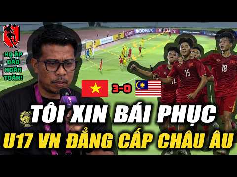 THUA SẤP MẶT 0-3, HLV U17 MALAYSIA BẬT KHÓC NGAY SAU TRẬN ĐẤU, PHẢI DÙNG MỸ TỪ KHEN NỨC NỞ U17 VN