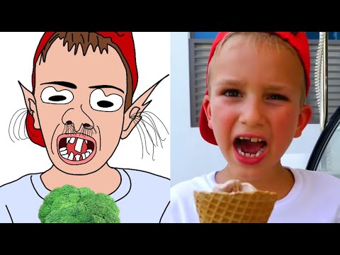 Niki and Mom Pretend play selling ice cream | Funny Cartoon Drawing Meme | Vlad and Niki