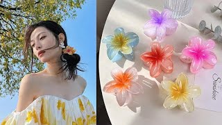 Summer Sweet Girl Frangipani Gradient Hairpin Women's Multifunctional Hair Accessory🌸