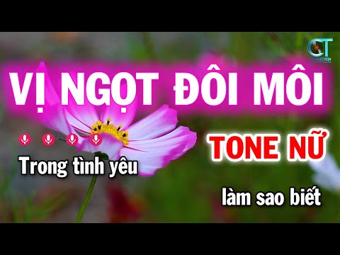 Karaoke Vị Ngọt Đôi Môi Tone Nữ | Nhạc Trẻ 8x 9x | Làng Hoa