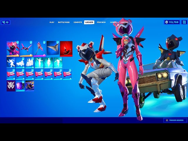 Fortnite Mecha Cuddle Master Skin Pack showcase (June Crew)