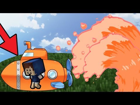 สร้างเรือดำน้ำ หนี "สึนามิ ลาวา!!" โครตใหญ่เลย จะรอดไหมเนี่ย!! (Minecraft Tsunami)