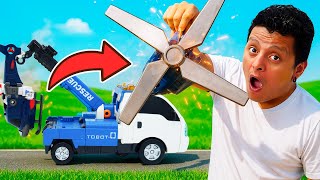 🤖🚁 ¡Alboroto en el taller con los Tobots! El helicóptero pierde su hélice 😱🔧
