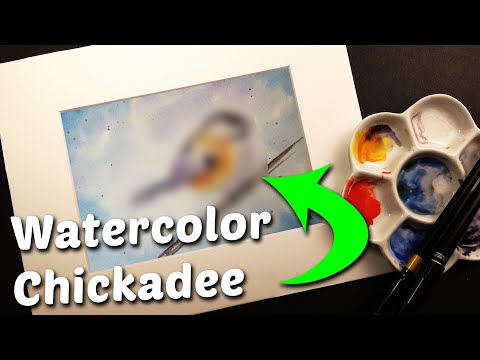 Watercolor Chickadee