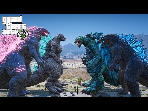 Godzilla, Godzilla Minus One vs Godzilla Prime, Gamera - The Last Battle ( GTA V Mods )
