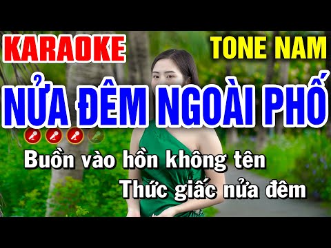 NỬA ĐÊM NGOÀI PHỐ Karaoke Tone Nam ( BEAT CHUẨN ) | Bến Tình Karaoke