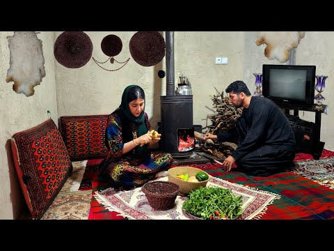 Iran Village Life on a Rainy Day | Cooking on a Wood Stove | Nomad Life of Iran