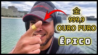 OURO PURO achado fantástico com detector de metal na praia / 金属探知機 / Metal Detector