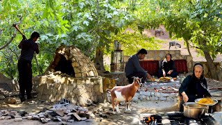 🏡Iran Village Life Destroying a Stone Tandoor & Cooking Village dish