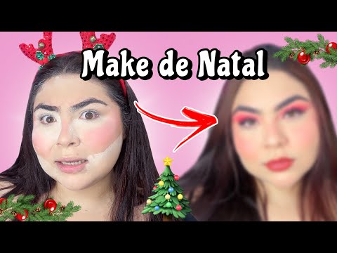 MAKE DE NATAL PRA FICAR SENTADA NO SOFÁ COMENDO PANETONE 🎄💖😙