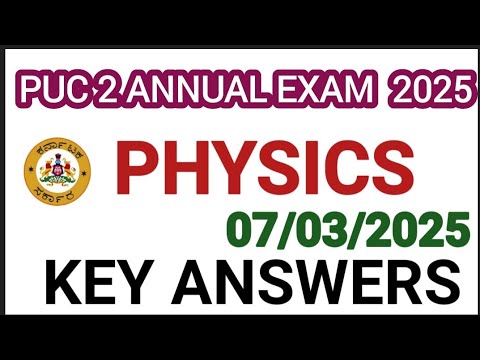 Today's 2nd PUC physics annual exam 2025 question paper answers