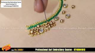 Bead scattered stitch practice |Admission Open 9740941012|Professional Aari embroidery course