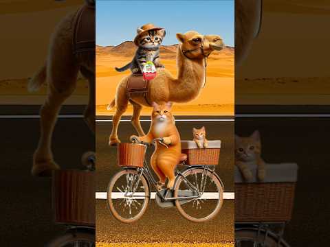 Cute kitten and camel steals my kinder joy #cat #cutecat #trendingshorts