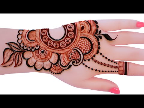 arabic style henna mehndi design jo har occasion main laga sakain || easy simple flowers mehndi art
