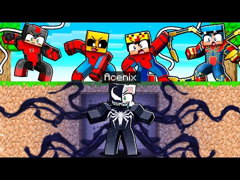 MINECRAFT: VENOM ACENIX vs 4 ASESINOS 🕷️😈