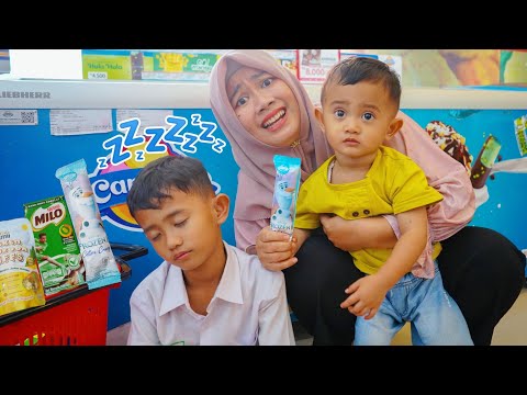 ALI AZAM JAJAN ES KRIM DAN SUSU MALAH TIDUR 😱 JEMPUT PULANG SEKOLAH