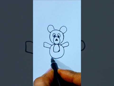 Easy teddy 🧸 drawing for kids #shorts #trending #youtubeshorts #anaya  #shortsfeed #art #kids
