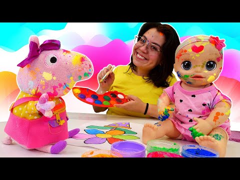 ¡Peppa y Alive pintan y se maquillan! Las muñecas bebés Baby Alive