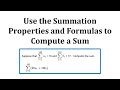Properties of Summation and Expressions