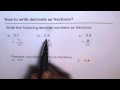 Converting Decimals to Fractions