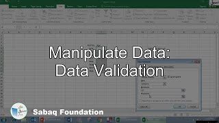 Manipulate data: Data validation