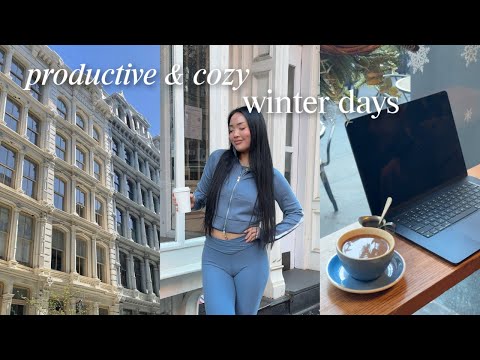 cozy winter arc vlog☁️ | cafe work day, workout w/ me, & spilling tea on influencers