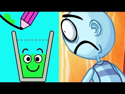 Happy Glass Vs Troll Fave Quest Video Games - Gameplay Walkthrough - DRAW A LINE TO FILL THE GLASS