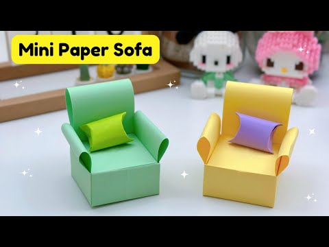 How To Make Easy Mini Paper Sofa For Kids / Paper Craft / KIDS crafts