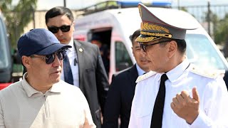 Садыр Жапаров открыл новое административное здание управления МЧС по Иссык-Кульской области