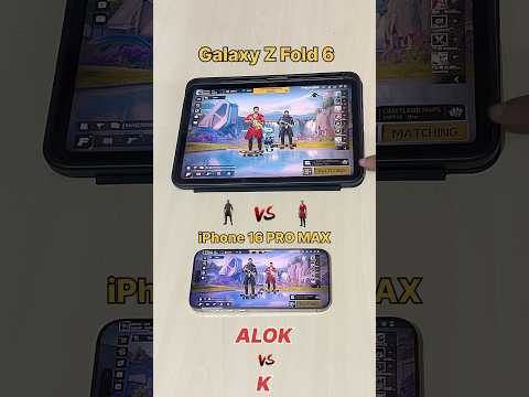 Galaxy Z Fold 6 vs iPhone 16 PRO MAX | - Gaming Test | ALOK vs K | #shorts #freefire #gamingtest