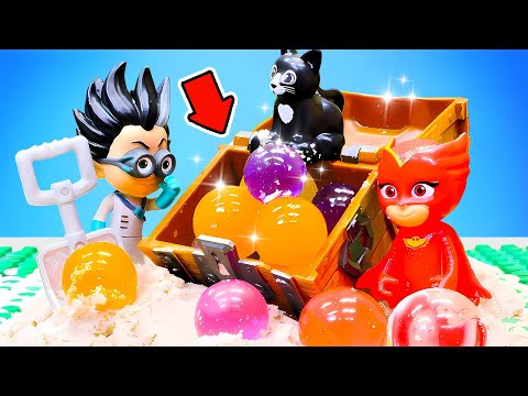 PJ Masks Spiezeug Video für Kinder. Warum hat Romeo die Truhe vergraben? Kinder Cartoons